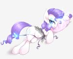  2016 blue_eyes clothing cutie_mark equine eyeshadow female friendship_is_magic glowing hair half-closed_eyes hooves horn long_hair looking_at_viewer magic makeup mammal mlpanon my_little_pony panties purple_hair rarity_(mlp) simple_background smile solo translucent transparent_clothing underwear unicorn 