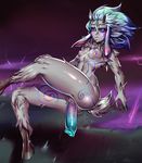  2016 absurd_res anthro areola balls blue_eyes blue_nipples breasts butt caprine detailed_background dickgirl digitigrade flaccid fur grey_fur hair hi_res hooves horn intersex kindred_(lol) lamb_(lol) league_of_legends long_ears long_hair looking_at_viewer mammal navel nipples nude penis sheep signhereplease slim small_breasts solo spirit thick_thighs video_games white_hair 