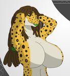  absurd_res anthro big_breasts breasts connie_birchenough digital_media_(artwork) dreadlocks featureless_breasts female gecko hi_res huge_breasts leopard_gecko lizard navel nude reptile rohan_scribe scalie solo spots theenglishhobo 