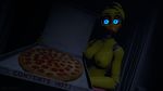  3d_(artwork) animatronic anthro avian bird blue_eyes breasts cgi chicken clothed clothing digital_media_(artwork) female five_nights_at_freddy&#039;s five_nights_at_freddy&#039;s_2 food glowing glowing_eyes herzseele hi_res looking_at_viewer machine pizza robot solo source_filmmaker topless toy_chica_(fnaf) video_games 