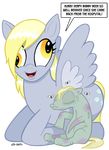  ! 2015 ambiguous_gender arthropod black_eyes blonde_hair curtsibling cutie_mark death derp_eyes derpy_hooves_(mlp) digital_media_(artwork) duo english_text equine eyelashes female fly friendship_is_magic fur grey_fur hair happy horse insect looking_at_viewer mammal monster my_little_pony open_mouth parody pegasus pony skull speech_bubble text tongue vein watermark white_sclera wings 