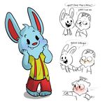  anthro blue_hair blush burgerpants cat clothing cute feline hair hat hi_res lagomorph male male/male mammal mudkipful nicecream_man rabbit undertale video_games 