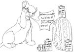  ... anger_vein angry backlash91 black_and_white conditional_dnp disney english_text eyes_closed feline female feral food fruit it&#039;ll_never_fit line_art lion lube mammal melon monochrome nala open_mouth quadruped side_view sitting solo speech_bubble text the_lion_king watermelon 