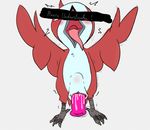  abdominal_bulge animal_genitalia avian bird blush censored clitoris cloaca dildo english_text fak&eacute;mon feathers female feral nintendo open_mouth penetration pok&eacute;mon pussy red_feathers sex_toy solo text tongue tongue_out unknown_pokemon unknown_species vaginal vaginal_penetration video_games vono white_feathers wings 
