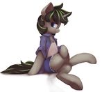  absurd_res clothed clothing crossed_legs equine fan_character female half-closed_eyes hi_res horn mammal my_little_pony simple_background sitting solo unicorn vertiliago white_background 