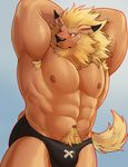  abs biceps clothing digimon fur hi_res leomon male mammal muscular muscular_male nipples pecs solo the_farewelled underwear 