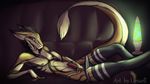  2016 anthro brown_fur clothing digital_media_(artwork) erection fur hi_res legwear linuell linuell_(character) male penis sergal sketch solo stockings white_fur 