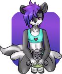  alpha_channel anthro clothed clothing crossdressing facial_piercing fur girly hair kneeling lip_piercing male mammal piercing plushie shiply simple_background skimpy skunk snakebite_piercing solo teddy_bear transparent_background turtlepaws 