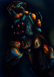  alien backfire_(character) cum ember_(warframe) female hi_res not_furry pinup pose pussy solo tenno warframe 