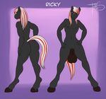 2015 animal_genitalia animal_penis anthro balls big_balls big_butt butt equine freckles_(artist) fully_sheathed fur girly grey_fur hair hi_res hooves horse long_hair male mammal model_sheet multicolored_hair nude penis red_hair ricky_(dj50) sheath simple_background solo two_tone_hair white_hair 