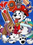  canine cocker_spaniel cub dalmatian dog everest_(paw_patrol) fellatio female group hi_res husky jumpjump knot licking male mammal marshall_(paw_patrol) oral paw_patrol penis sex skye_(paw_patrol) tongue tongue_out young 