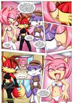  amy_rose bbmbbf comic digital_media_(artwork) female female/female fiona_fox french_kissing group hi_res kissing mobius_unleashed nic_the_weasel palcomix sex sonic_(series) text tongue tongue_out 