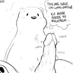  bear erection humanoid_penis ice_bear male mammal penis polar_bear solo sweat throbbing unknown_artist we_bare_bears 