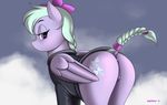  2016 anatomically_correct anatomically_correct_pussy animal_genitalia animal_pussy anus bottomless braided_hair braided_tail butt clothed clothing cutie_mark devo87 dock equine equine_pussy eyelashes feathered_wings feathers female feral flitter_(mlp) friendship_is_magic hair hair_bow hair_ribbon half-closed_eyes hi_res mammal my_little_pony pegasus purple_eyes pussy ribbons solo tail_wrap wings wraps 