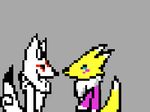  ! &lt;3 amaterasu ambiguous/ambiguous ambiguous_gender animated anthro deity digimon flameheartxxx grey_background low_res renamon simple_background video_games ōkami 