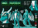  anthro balls darkgoose dragon elwin_askal erection frill male membranous_wings model_sheet nude outside penis solo western_dragon wings 