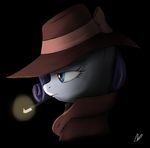  2015 black_background blue_eyes cigarette clothing equine female feral fire friendship_is_magic fur hair hat hi_res horn mammal my_little_pony neighday purple_hair rarity_(mlp) simple_background smoking solo unicorn white_fur 