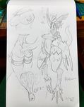  absurd_res breasts digimon dragon female fladramon gynoidherring hi_res scalie sketch solo under_boob 