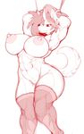  big_breasts big_butt breasts butt canine clothing collar dog equine female hands_behind_head hi_res horn huge_breasts husky hybrid legwear mammal muscular muscular_female one_eye_closed pussy restrained solo thick_thighs thigh_highs unicorn voluptuous wide_hips wink wynter wyntersun 