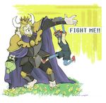  an-artist-complex_(artist) armor asgore_dreemurr boss_monster cape clothing crown female fish flower hi_res king male marine monster plant royalty text undertale undyne video_games 