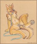  animal_genitalia animal_pussy anthro anus anyare breasts canine canine_pussy dog female mammal nude pinup pose presenting pussy solo tongue tongue_out 