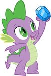  dragon feral friendship_is_magic full-length_portrait gem jewelry low_res male my_little_pony portrait scalie simple_background smile spike_(mlp) standing unknown_artist white_background 