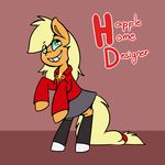  abstract_background applejack_(mlp) english_text equine female friendship_is_magic green_eyes low_res mammal my_little_pony solo text unknown_artist 
