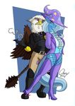  2016 anthro armor avian boots bow_tie clenched_teeth clothing duo equine fan_character fishnet fishnet_legwear footwear friendship_is_magic gloves grin gryphon handcuffs hands_behind_back hat high_heels legwear lipstick looking_back mammal my_little_pony omny87 pain police police_officer shackles simple_background tail_tuft tears teeth thigh_highs trixie_(mlp) tuft vest wizard_hat 