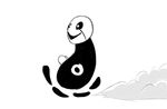  animated animated_skeleton bone chulacola dust_cloud gaster male monochrome not_furry running simple_background skeleton undead undertale video_games white_background 