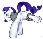  2016 alpha_channel anus blue_eyes canine claws diamond_dog_(mlp) disembodied_hand dog duo equine female feral friendship_is_magic fur hair horn mammal my_little_pony neighday open_mouth purple_hair pussy rarity_(mlp) simple_background transparent_background unicorn white_fur 