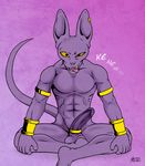  abs anthro balls beerus biceps cat cock_ring crossed_legs dragon_ball dragon_ball_z ear_piercing erection feline flexing hi_res looking_at_viewer male mammal muscular nude open_mouth pecs penis piercing pose presenting purple_body ring sitting smile solo spirit spiritd super teeth tongue tongue_out yellow_sclera 