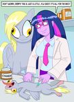  ! 2015 all_fours black_eyes blonde_hair clothed clothing curtsibling cutie_mark derp_eyes derpy_hooves_(mlp) detailed_background digital_media_(artwork) english_text equestibooru_girls equestria_girls equine eyebrows eyelashes eyewear friendship_is_magic fur glasses grey_fur hair horse human humanoid lab_coat mammal monster multicolored_hair my_little_pony necktie needles open_mouth parody pegasus pony purple_skin shirt smile speech_bubble text tongue tongue_out twilight_sparkle_(eg) watermark white_sclera wings 