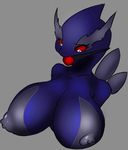  ball_gag big_breasts breasts bust_shot erect_nipples female gag huge_breasts legendary_pok&eacute;mon lugia nintendo nipples pok&eacute;mon red_sclera seii3 shadow_lugia video_games zxx3 