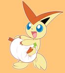  ambiguous_gender big_ears blue_eyes diaper kurikia legendary_pok&eacute;mon nintendo pok&eacute;mon simple_background smile solo victini video_games 