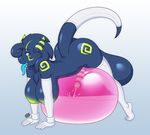  2016 anthro balloon balls big_balls big_breasts breasts chest_tuft clothing condom cum cumshot dax daxzor dickgirl dragon elbow_gloves gloves green_eyes hair huge_balls hyper hyper_balls intersex legwear long_tongue markings orgasm penis penis_milking scalie solo striped_penis thigh_highs tongue tongue_out tuft 