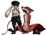  2016 anthro ballbusting bdsm breasts canine cock_and_ball_torture disney duo female fox fur grey_fur judy_hopps lagomorph mammal nazi nick_wilde pain penis purple_eyes rabbit source_request swastika testicle_torture unknown_artist zootopia 