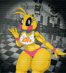  animatronic anthro avian beakless bib big_breasts bird breasts chicken clothing female five_nights_at_freddy&#039;s five_nights_at_freddy&#039;s_2 hi_res jaynatorburudragon looking_at_viewer machine panties robot solo thick_thighs toy_chica_(fnaf) under_boob underwear video_games wide_hips 