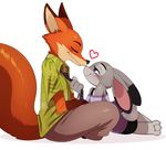  &lt;3 2016 anthro blush canine couple disney duo female fox hi_res interspecies judy_hopps lagomorph larger_male love male male/female mammal nick_wilde predator/prey_relations purple_eyes rabbit short_stack simple_background size_difference smaller_female smile sssonic2 white_background zootopia 