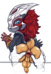  alternate_costume anus backsack balls bent_over bottomless butt clothed clothing disembodied_hand duo flaccid gaping gaping_anus kennen kennen4 league_of_legends looking_back male mammal mask penis perineum solo_focus spread_anus spreading uncut video_games yordle 