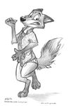  2016 anthro canine clothed clothing disney embarrassed fox fur hi_res male mammal nick_wilde panties simple_background solo underwear unknown_artist zootopia 