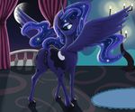  2016 anatomically_correct anatomically_correct_pussy animal_genitalia animal_pussy anus blue_hair butt cutie_mark dock equine equine_pussy female feral friendship_is_magic hair half-closed_eyes hooves horn inside long_hair looking_at_viewer looking_back mammal moon my_little_pony nalesia presenting presenting_hindquarters princess_luna_(mlp) pussy raised_tail rear_view smile solo spread_wings winged_unicorn wings 