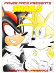  comic duo fakerface miles_prower shadow_the_hedgehog simple_background sonic_(series) text white_background 