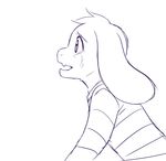  2016 anthro asriel_dreemurr boss_monster caprine clothing crying goat human kylee_henke mammal monochrome protagonist_(undertale) simple_background solo tears undertale video_games white_background 