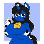  2016 anthro bell bra breasts brown_eyes cellphone cleavage clothed clothing collar equine fan_character female hi_res horn klodette kloudmutt mammal my_little_pony phone solo thong underwear unicorn 