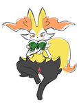  anthro aturn blush book braixen female fur nintendo nude pok&eacute;mon pussy reading simple_background solo video_games white_background 