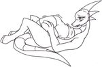  abdominal_bulge belly black_and_white blush comic dragon female human lying male male/female mammal monochrome nude on_back pen_(artwork) ranger solo traditional_media_(artwork) unbirthing vore 