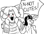  aaron_(undertale) anthro blush duo english_text equine female horse male mammal one_eye_closed tem temgetblog temmie_(undertale) text tsundere undertale video_games wink 