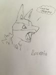  absurd_res angry english_text fur headshot_portrait hi_res lucario lucariothespartan nintendo pencil_(artwork) pok&eacute;mon portrait sketch solo teeth text traditional_media_(artwork) video_games 