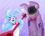  2014 animatronic bonnie_(fnaf) bow cascadingserenity_(artist) five_nights_at_freddy&#039;s five_nights_at_freddy&#039;s_2 group lagomorph machine mammal rabbit robot toy_bonnie_(fnaf) video_games 