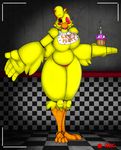  animatronic anthro avian beak bib big_breasts bird blush breasts chicken clothing cupcake_(fnaf) cute eyeshadow feathers five_nights_at_freddy&#039;s five_nights_at_freddy&#039;s_2 heartman98 hi_res lips machine makeup one_eye_closed panties robot smile solo thick_thighs toy_chica_(fnaf) underwear video_games wide_hips wink 